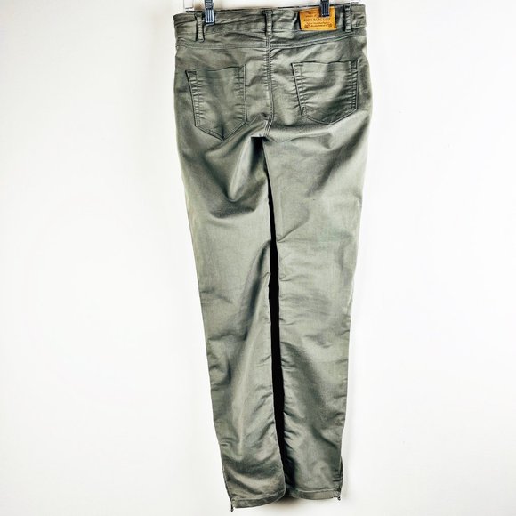 Zara Basic Skinny Olive Green Pant 38 - Picture 2 of 4